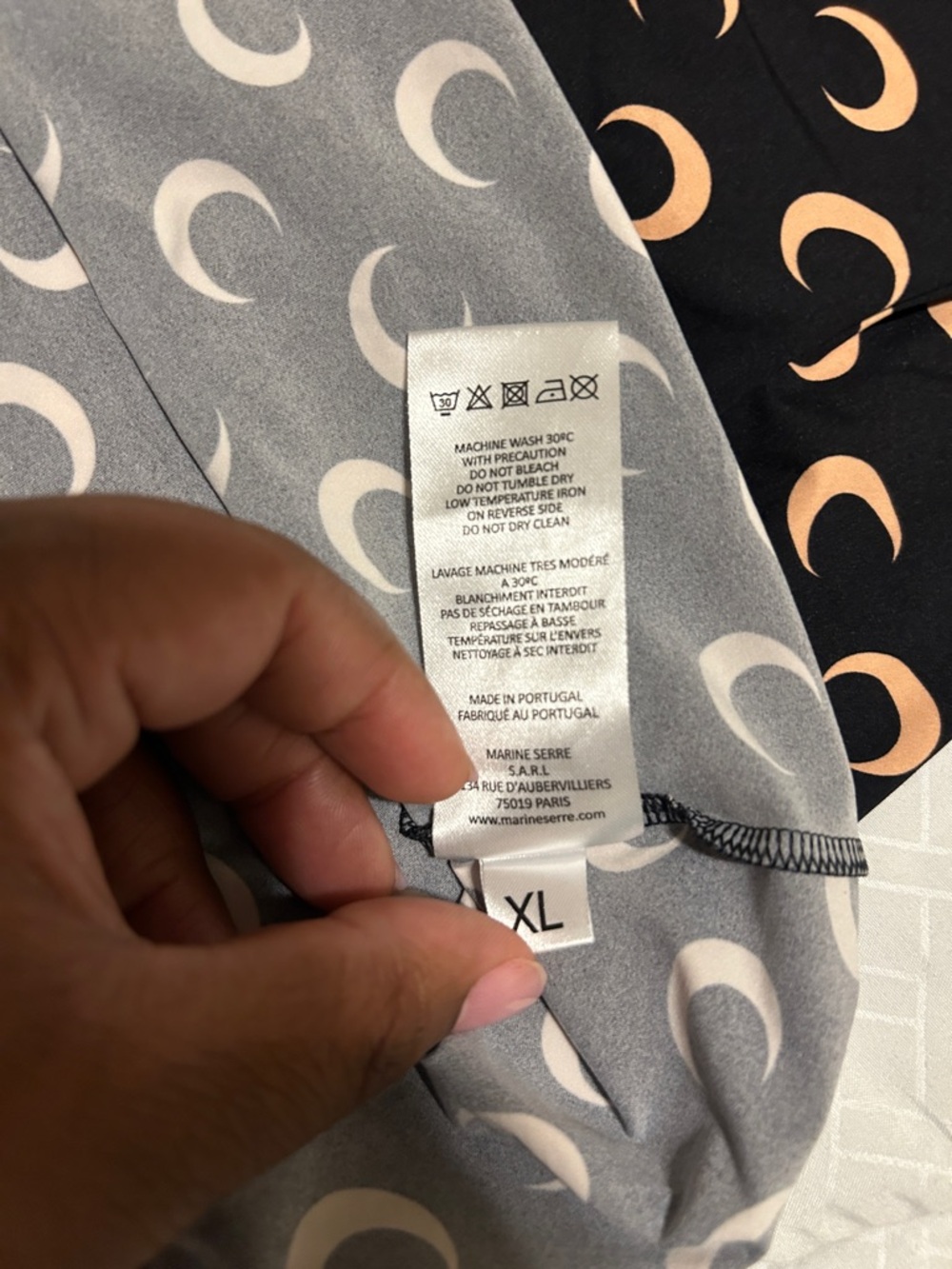Marine Serre Black Top with Beige Crescent Moon Print - Picture 5 of 6